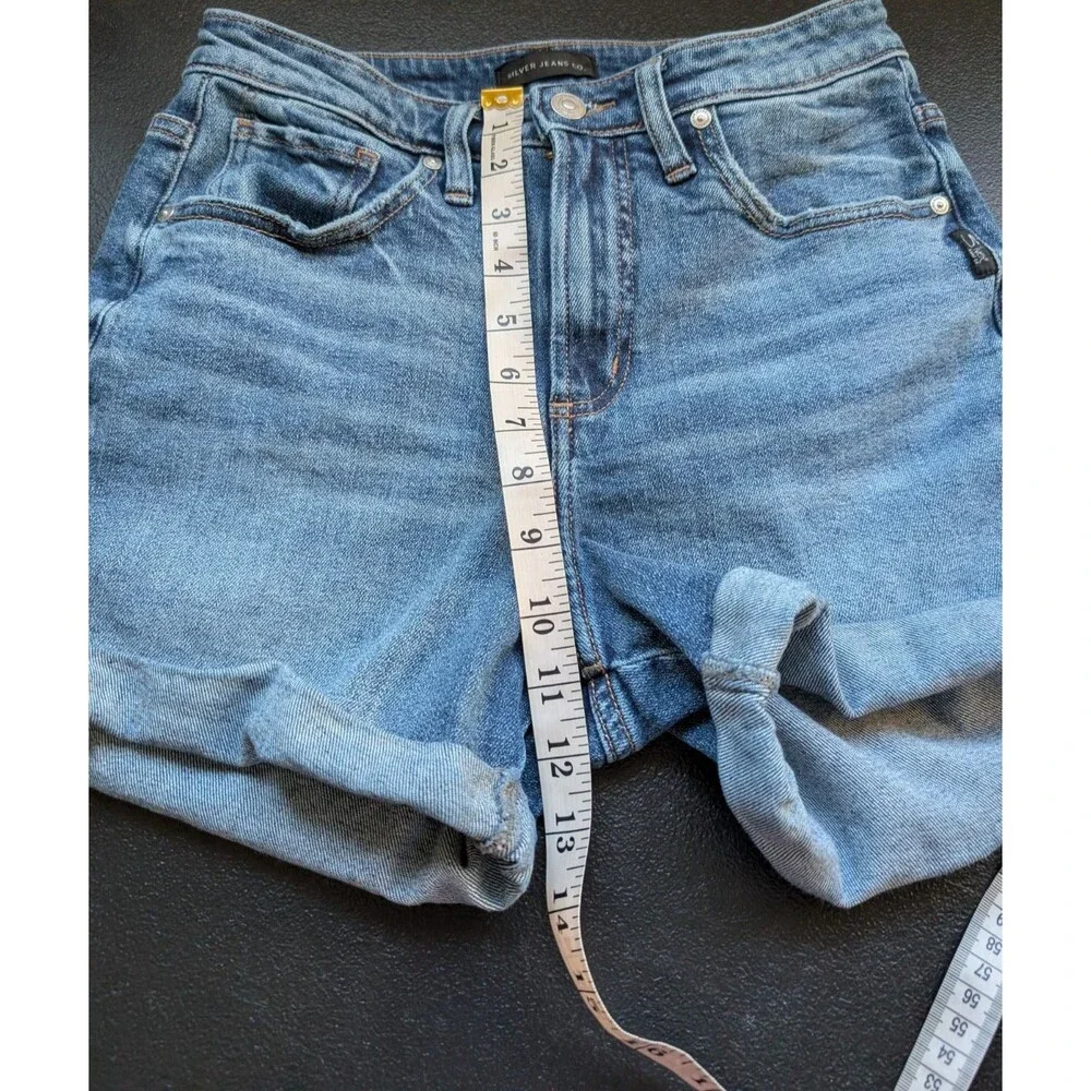 Silver Jeans Women Beau Short Rolled Cuff High Rise Summer Size 25